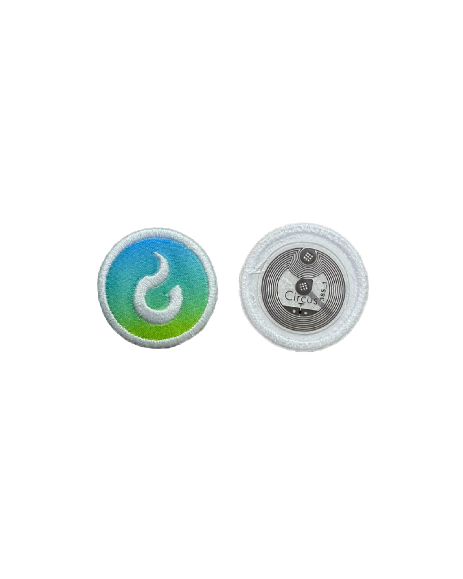 Embroidered Campgrnds patch, front and NFC chip back